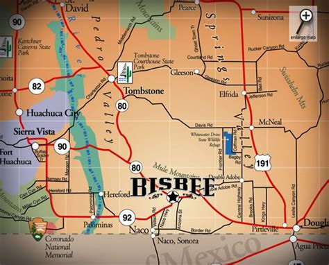 Map Iof Bisbee Bisbeetombstone Arizona Pinterest