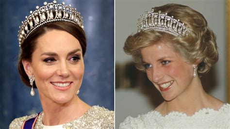 Kate Middleton Wears Princess Dianas Tiara In First State Dinner As