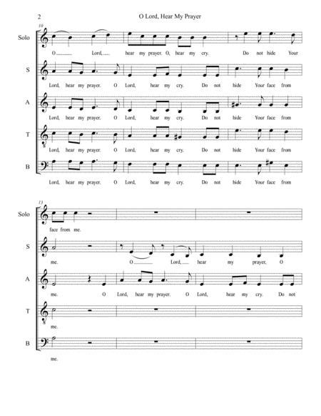 O Lord Hear My Prayer Solo And Satb By Stephen Decesare Digital