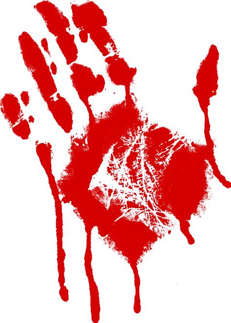 5 Red Bloody Handprint Png Transparent