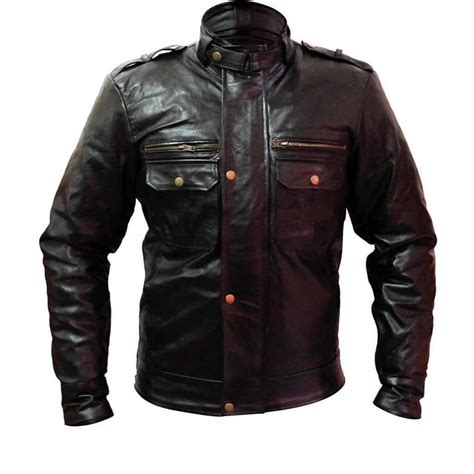 Men Red Black Genuine Leather Jacket Leather Jacket Jackets Men