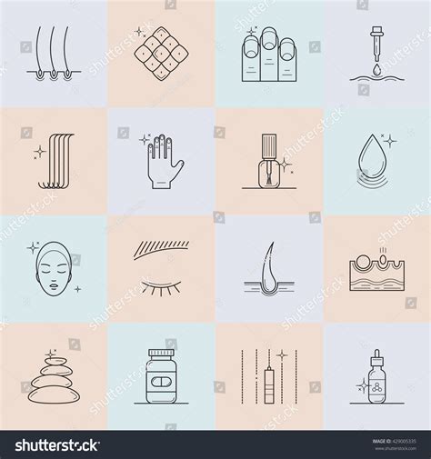 Set Icons On Theme Beauty Health Stock Vector 429005335 Shutterstock
