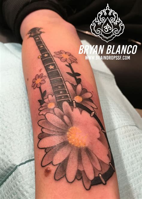 San francisco bay area tattoo artist : Bryan Blanco | Tattoo | Tattoos | Banjo | Daisy | San Francisco | Bay Area | Banjo tattoo ...