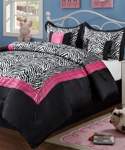 pink sassy zebra comforter set zulily comforter sets bed decor comforters