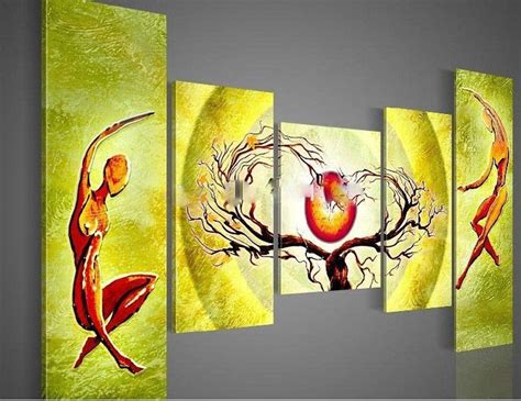 Handmade Modern Abstract Oil Painting On Canvas Yellow