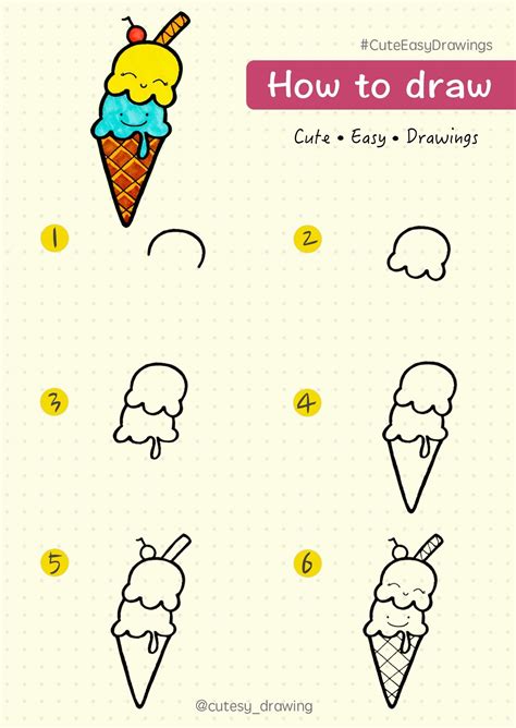 Ice Cream Drawing Step By Step How To Draw Ice Cream Cone In Easy