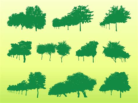Trees Silhouettes Set Vector Art And Graphics