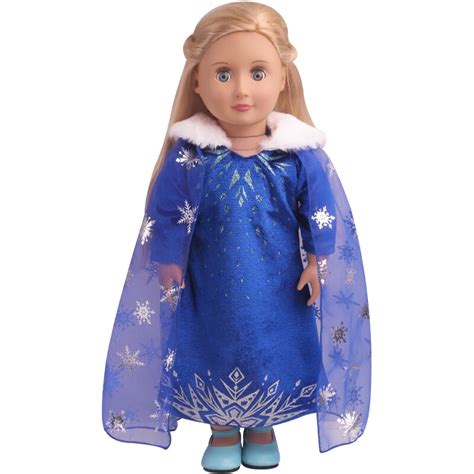 18 Inch American Doll Girls Skirt Blue Snow Princess Dress Queen