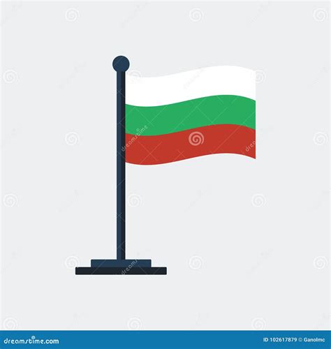 Flag Of Bulgaria Flag Stand Vector Illustration Stock Vector