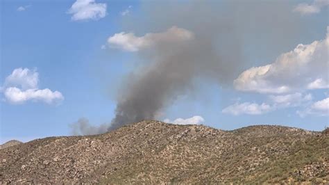 Fire Burning In Tortolita Mountains Northwest Of Tucson
