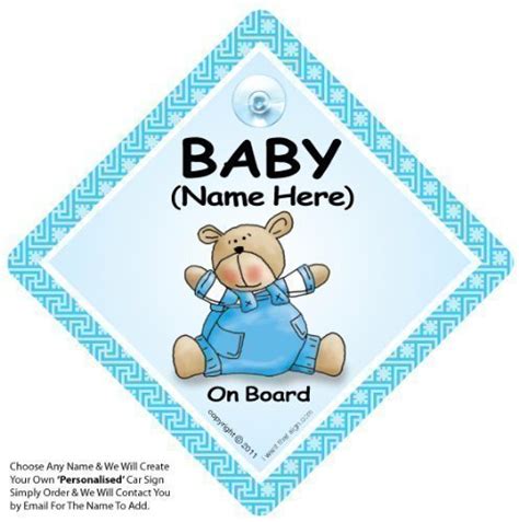 Amazon Com Baby Iwantthatsign Com Baby On Board Car Sign Blue Blue