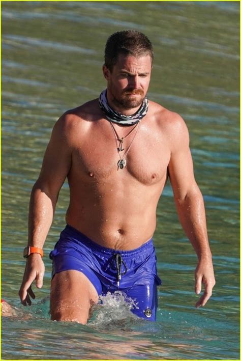 Stephen Amell Shows Off His Hot Body In St Barts With Wife Cassandra