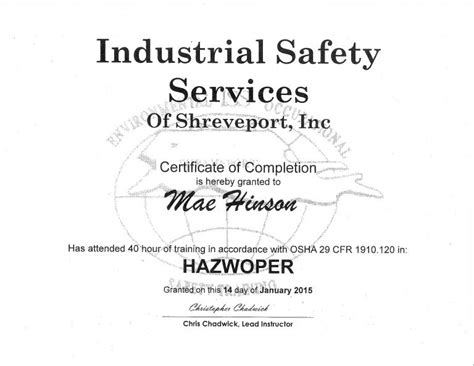 Hazwoper Certification