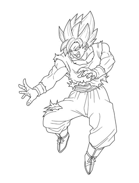 Coloriage Super Saiyan Goku télécharger et imprimer gratuit sur