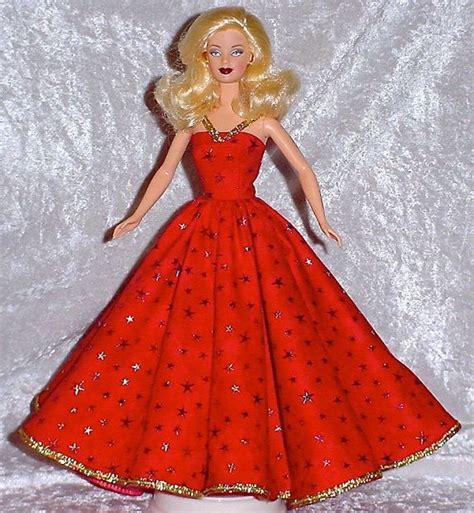 Handmade Barbie Clothes Red Gown With By Anjelzfeetdesigns Barbie