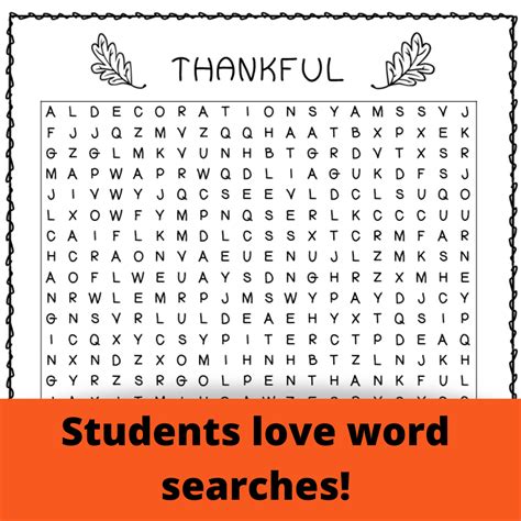Thanksgiving Activities Word Searches Crosswords Writing Classful