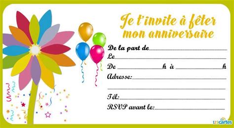 Envoyer les cartes d'invitation est une étape importante dans l'organisation de l'anniversaire de votre enfant. Assortiment de fleurs - Carte invitation anniversaire ...