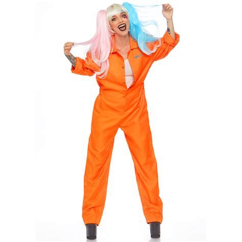 Womens Orange Prison Jumpsuit Costume Size 4 12