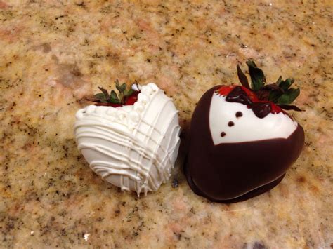 Wedding Bride And Groom Chocolate Covered Strawberries River Forest