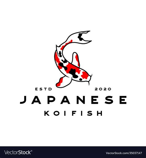 Japanese Koi Logo Fishing Or Aquarium Related Vector Image