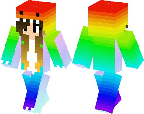 Rainbow Dino Girl Minecraft Skin Minecraft Hub