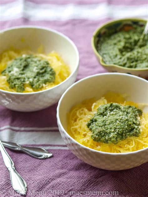 Basil Pesto Spaghetti Squash Pasta Recipe Maes Menu