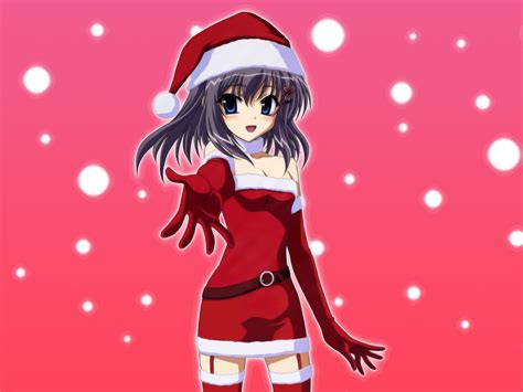 Free Cute Anime Girl In Christmas Image Wallpaper Wal