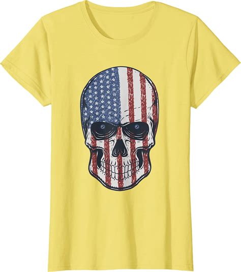 Skull American Flag Veteran 4th July American Flag Skull T Shirt