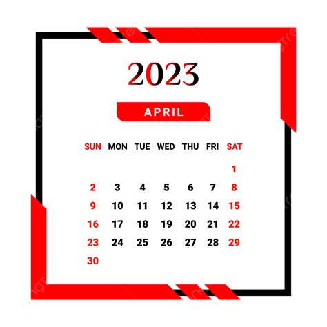 Calendar April 2023 Vector Design Images 2023 April Month Calendar