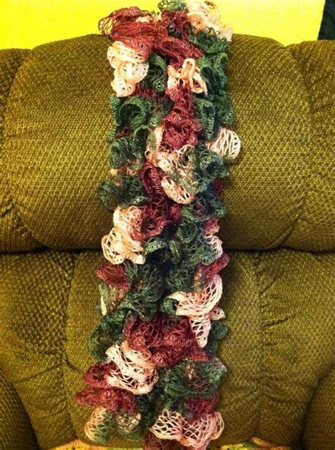 Red Heart Boutique Sashay Ruffle Scarf Pink Gray Valentine Etsy