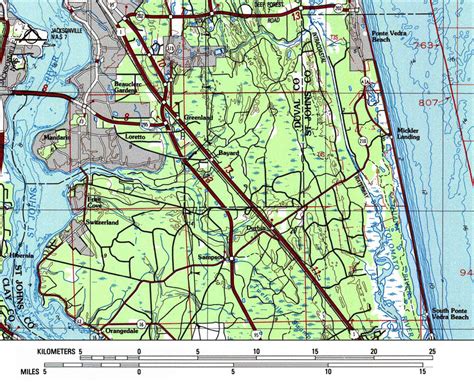 St Johns County Elevation Map Map