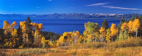 Lake Tahoe Landscape Fall Colors Panorama Vance Fox Photography