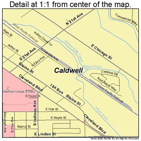 Caldwell Idaho Street Map 1612250