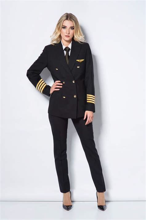 Uniforms Military Uniform Female Pilot Uniform Black Outfit
