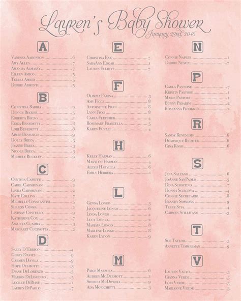 Here are some ideas for baby shower games to make that video call less awkward. Baby Shower Seating Chart | Rose Quartz Watercolor (With ...