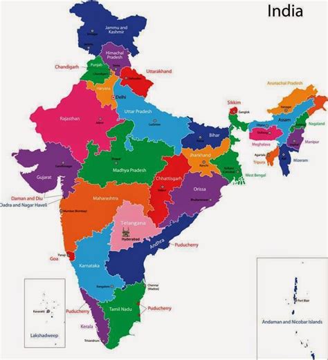 La India Mapa Con Los Estados Mapa De La India Con Los Estados En El