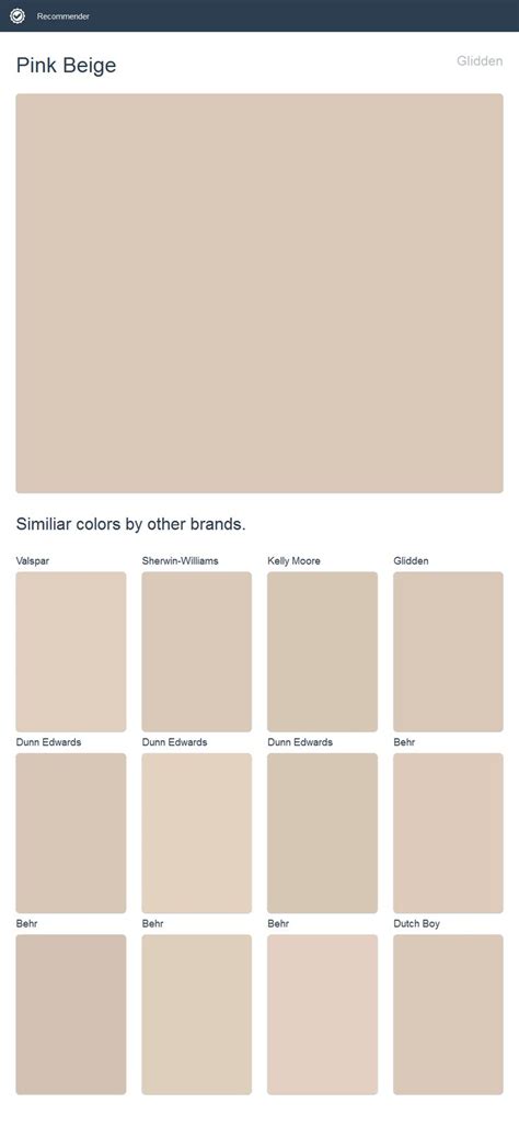 Pink Beige Glidden Click The Image To See Similiar Colors By Other