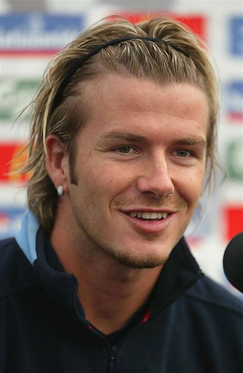 David beckham used to have really long hair, but even then it was still very stylish. David Beckham, Cristiano Ronaldo, and More Male Soccer ...