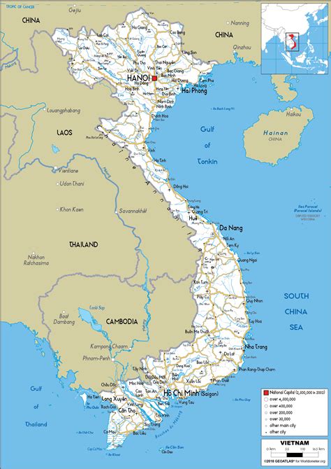 Large Size Road Map Of Vietnam Worldometer