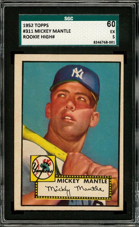 Top selling mickey mantle cards sold at auction on ebay and other auctions houses. Lot Detail - 1952 Topps #311 Mickey Mantle Rookie Card - SGC 60 EX 5