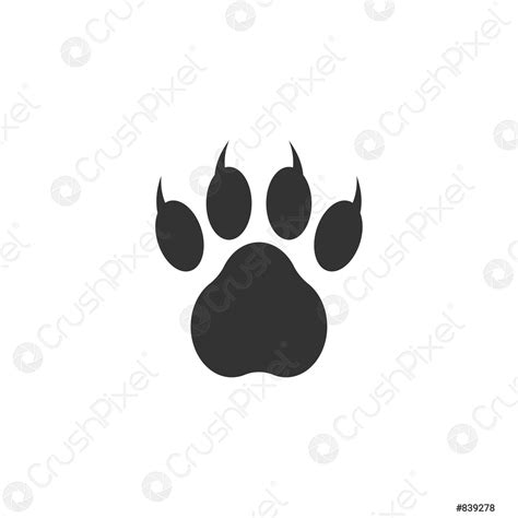 Paw Clip Art Design Vector Isolated Stock Vector Crushpixel