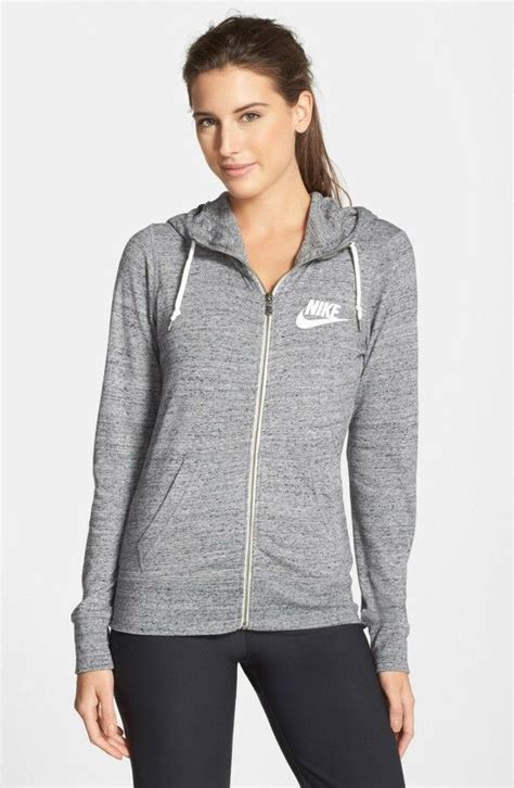 Nike Gym Vintage Hoodie Sweatshirt Nwt Zip 813872 091 Gray Women Xl