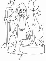 Wizard Coloring Night Printable Merlin Adults Line Template Books Medieval Library Clipart Popular Fantasy sketch template