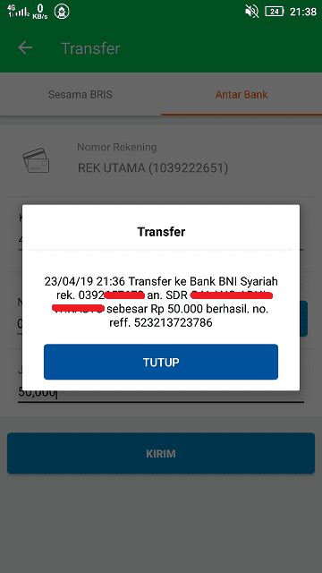 Cara Transfer Antar Bank Menggunakan Mobile Banking Bri Syariah Teknosee