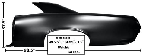 67 Quarter Panel Full Lh Dynacorn 1591l Classic Body Parts