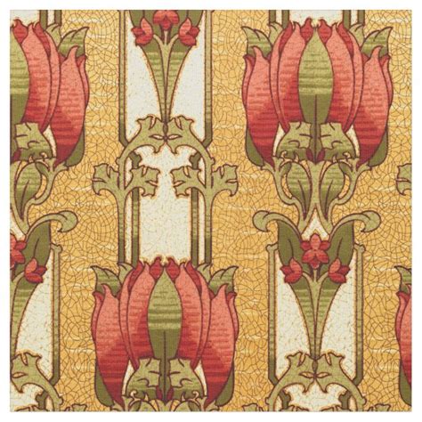 Vintage Arts And Crafts Or Mission Style Pattern Fabric