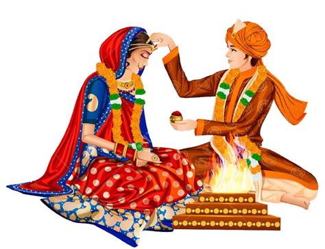 Indian Bride And Groom Wedding Png Image