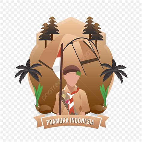 Pramuka Indonesian Camp Vector Cartoon Png Diseño 13 PNG Amantes De