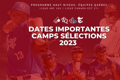 Dates Des Camps De Sélections Volet Féminin Baseball Québec
