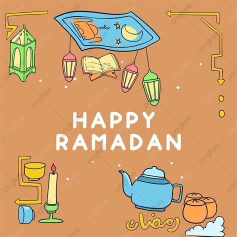 Yellow Cartoon Ramadan Doodle Social Template Template Download On Pngtree